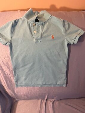 Polo by Ralph Lauren Light Blue Kids Polo with Orange Pony